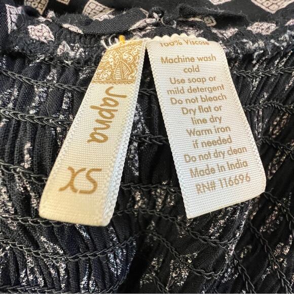 Japna Black White Handmade Artsy Boho Wide Leg Jumpsuit Womens Sz XS - Picture 9 of 13